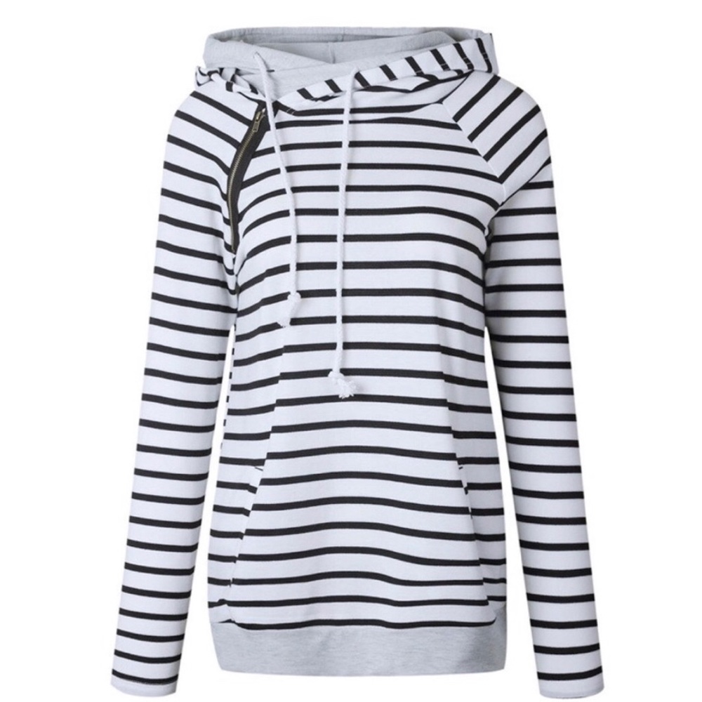 Striped Hooded Pullover